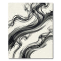 Monochrome Ink Swirl Brushstroke Rug
