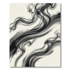 Monochrome Ink Swirl Brushstroke Rug