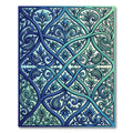 Ethereal Blue Teal Intertwined Leaf Scroll Rug