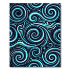 Deep Aqua Swirl Stream Rug