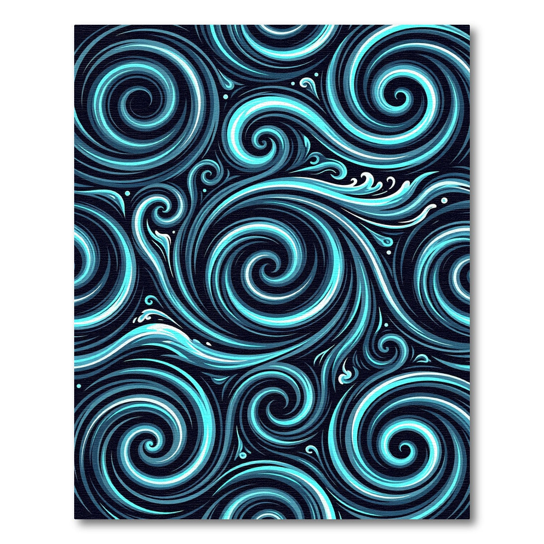 Deep Aqua Swirl Stream Rug