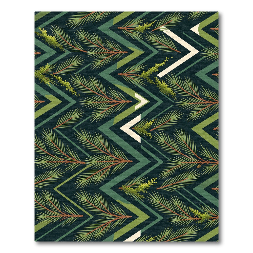 Deep Forest Zigzag Pine Needle Garland Rug
