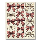 Elegant Dusty Rose Ribbon Bow Collection Rug