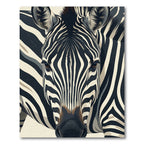 Striking Monochrome Zebra Face Close-up Rug