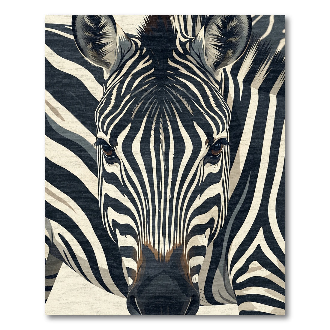 Striking Monochrome Zebra Face Close-up Rug