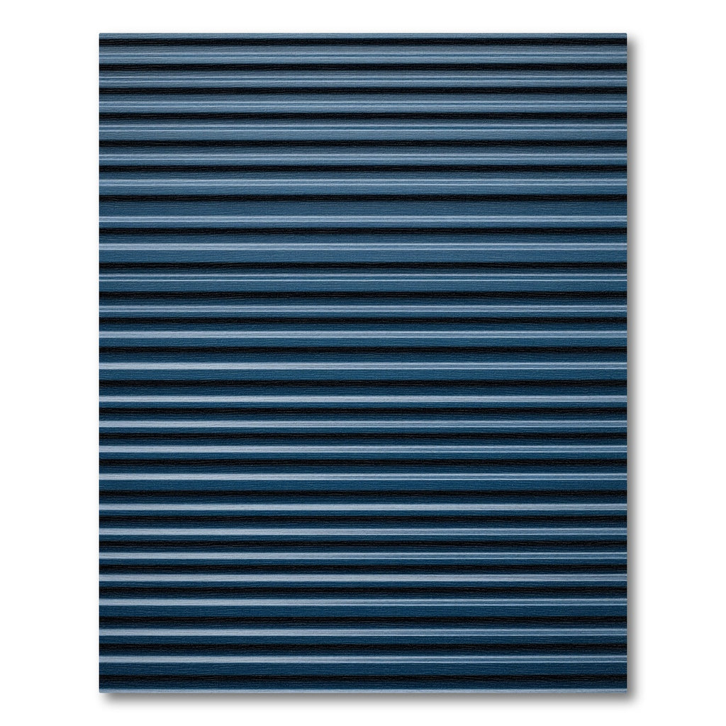 Minimalist Navy Horizontal Linear Texture Rug