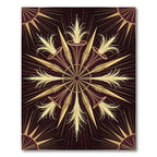 Art Deco Golden Sunburst Medallion Rug