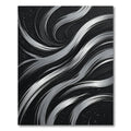 Modern Gray Swirl Brushstroke Rug