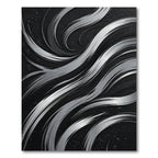 Modern Gray Swirl Brushstroke Rug
