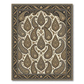 Intricate Golden Paisley Floral Border Rug