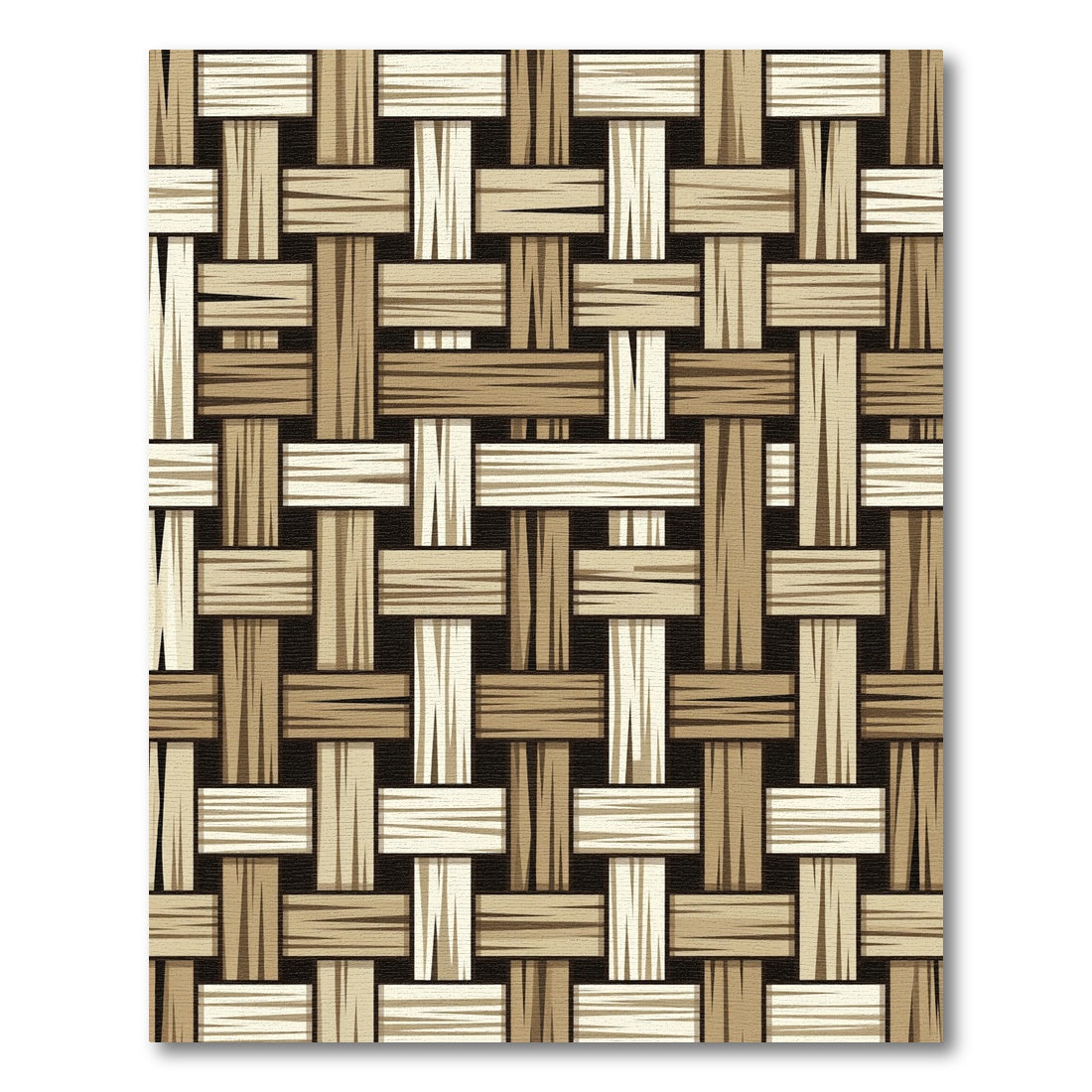 Natural Woven Tan Wood Texture Rug
