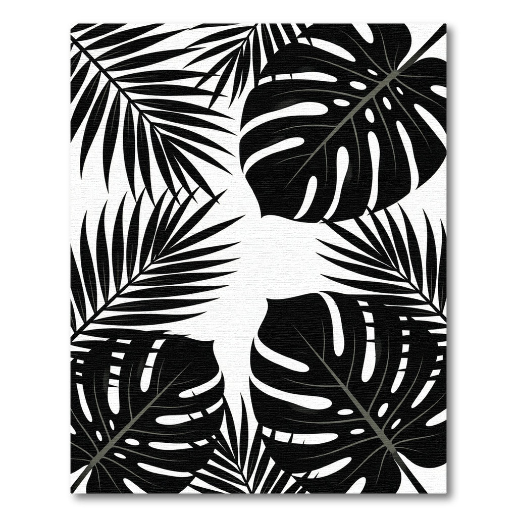 Monochromatic Tropical Monstera Palm Leaf Rug