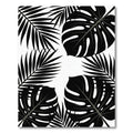 Monochromatic Tropical Monstera Palm Leaf Rug