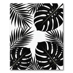 Monochromatic Tropical Monstera Palm Leaf Rug