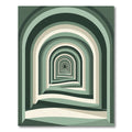 Green Abstract Archway Illusion Rug