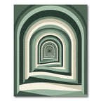 Green Abstract Archway Illusion Rug