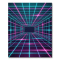 Neon Synthwave Grid Corridor Rug