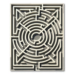 Modern Ivory Geometric Maze Rug