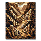 Sepia Aztec Canyon Staircase Rug