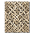 Brown and Beige Intertwined Geometric Weave Rug