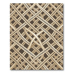Brown and Beige Intertwined Geometric Weave Rug