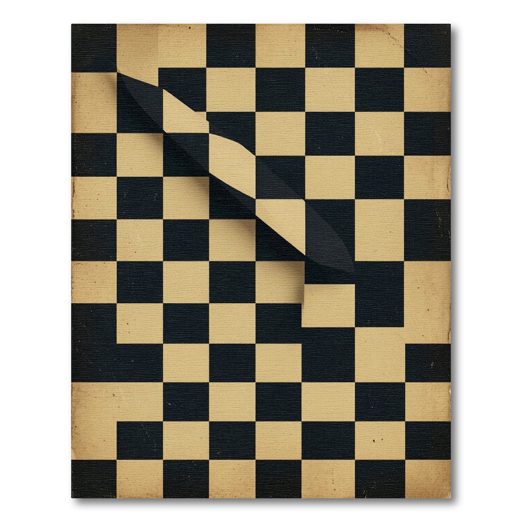 Black Cream Folded Checkered Rug