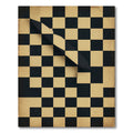 Black Cream Folded Checkered Rug