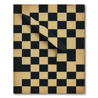 Black Cream Folded Checkered Rug