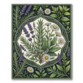 Botanical Lavender Chamomile Herb Illustration Rug