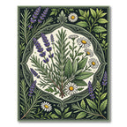 Botanical Lavender Chamomile Herb Illustration Rug