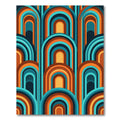 Mid-Century Geometric Arch Teal Orange Rug