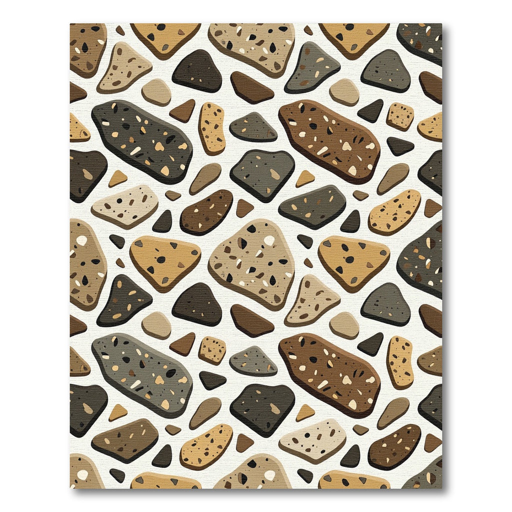 Earthy Stone Pebble Mosaic Rug
