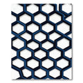 Modern Navy Geometric Interlocking Hexagon Rug