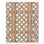 Geometric Peach and Slate Lattice Rug