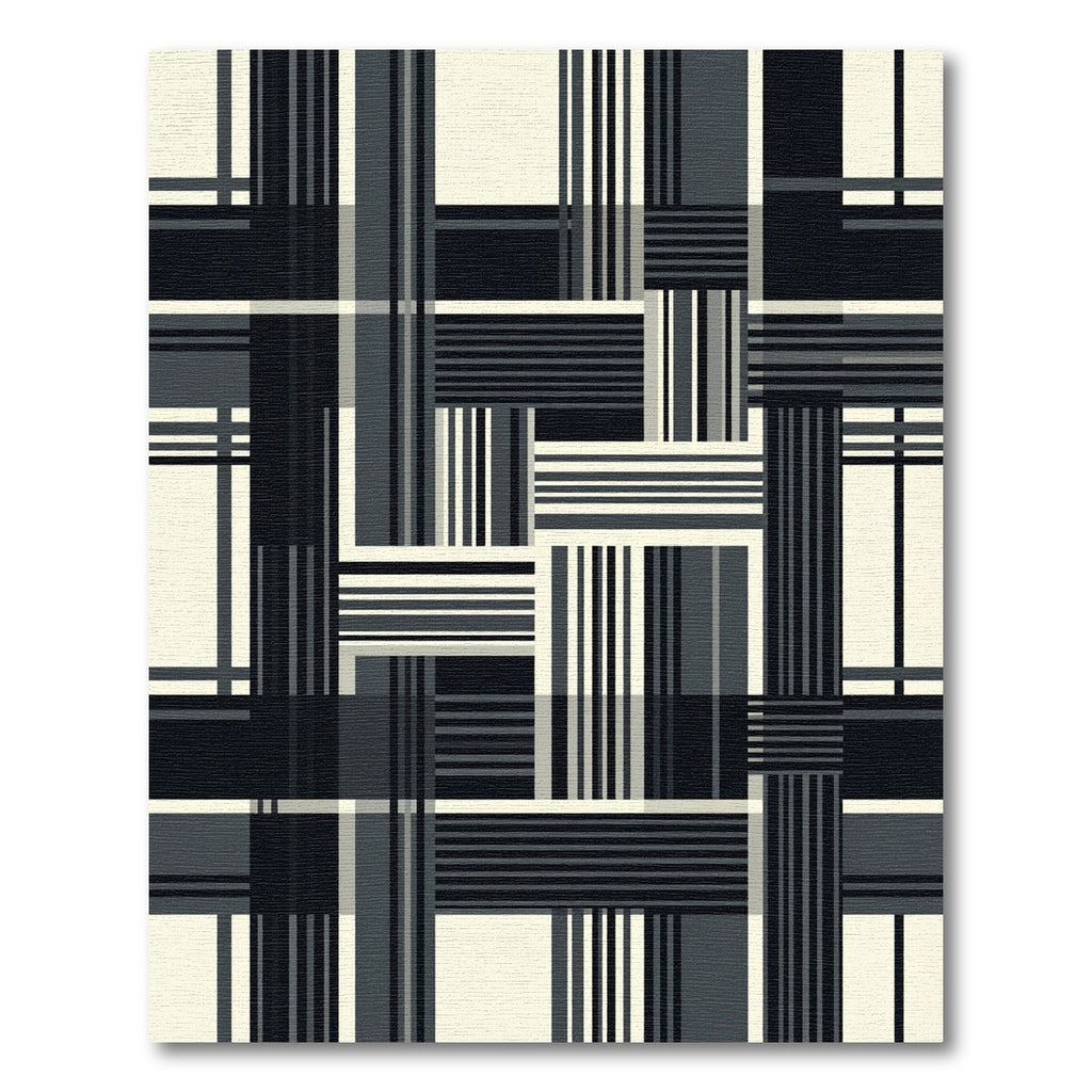 Monochromatic Geometric Grid Checkerboard Rug