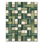 Sage Green Woven Geometric Lattice Rug