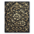 Gilded Black Floral Arabesque Rug