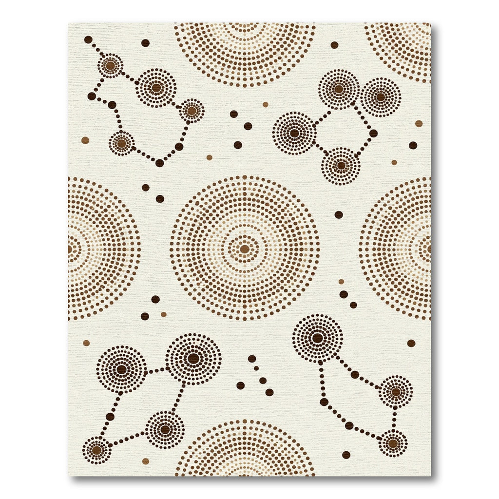 Brown Dotted Circles and Connections Rug
