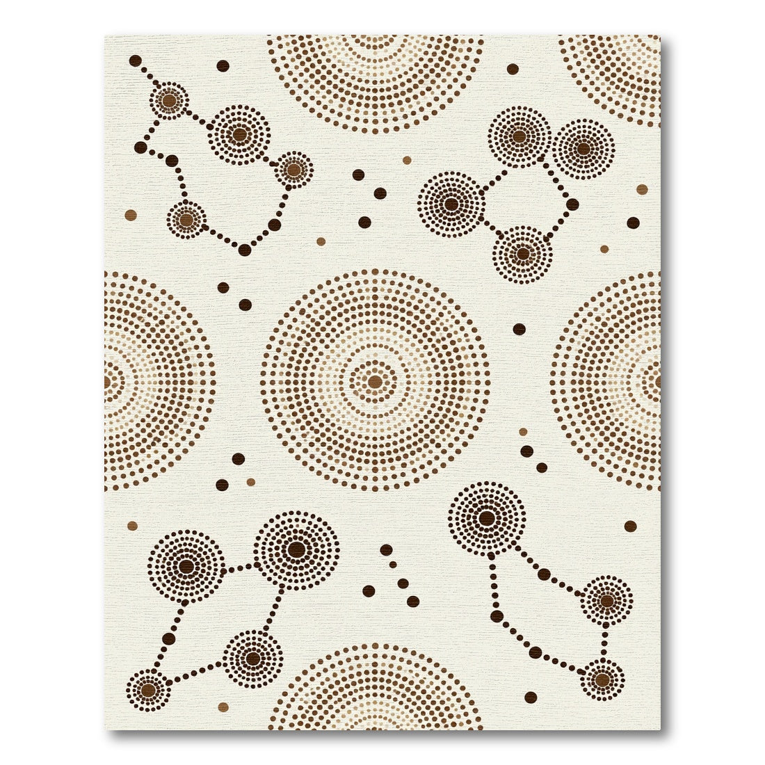 Brown Dotted Circles and Connections Rug