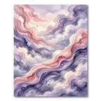 Ethereal Pastel Lavender Abstract Cloud Wave Rug