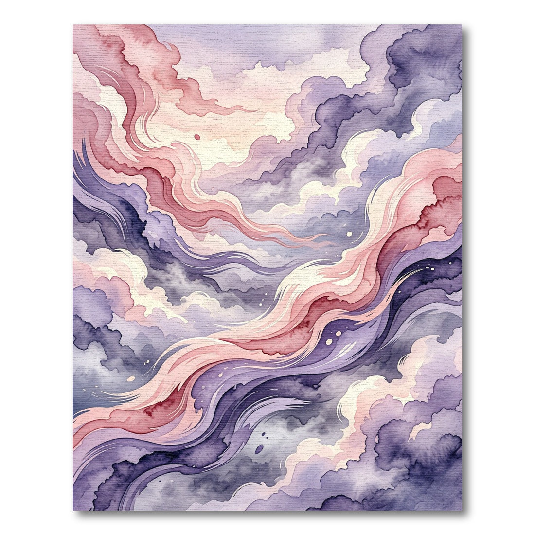 Ethereal Pastel Lavender Abstract Cloud Wave Rug