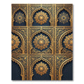 Elegant Navy and Gold Mandalas Rug