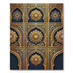 Elegant Navy and Gold Mandalas Rug
