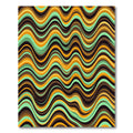 Retro Earthy Orange and Mint Wave Rug