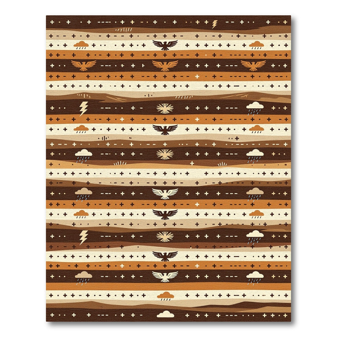 Earthy Southwestern Horizon Eagle Cloud Rug