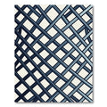 Sophisticated Slate Blue Intersecting Grid Rug