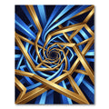 Golden Geometric Vortex Blue Infinity Rug