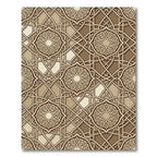 Elegant Beige Interlocking Geometric Mandala Rug