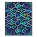 Luminous Teal Geometric Star Medallion Rug