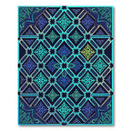 Luminous Teal Geometric Star Medallion Rug